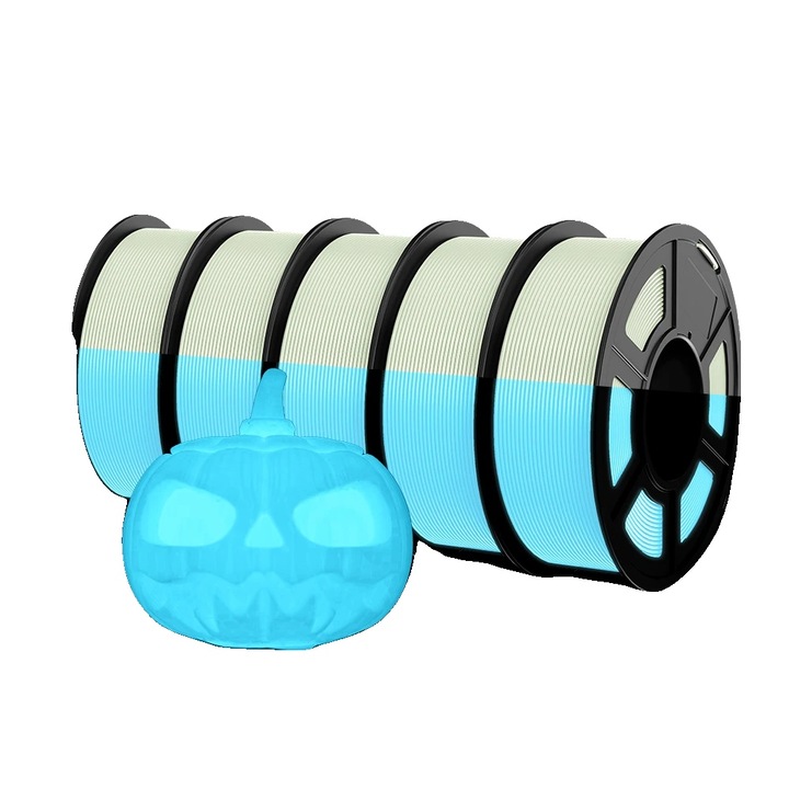 Filament 3D PETG NOC-5WTB, világító hatás, buborékmentes, 1.75mm, 330m