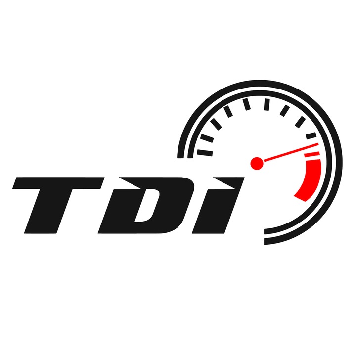 Sticker auto moto decorativ, tuning, rezistent la apa si UV, turometru TDI, 20cm, negru