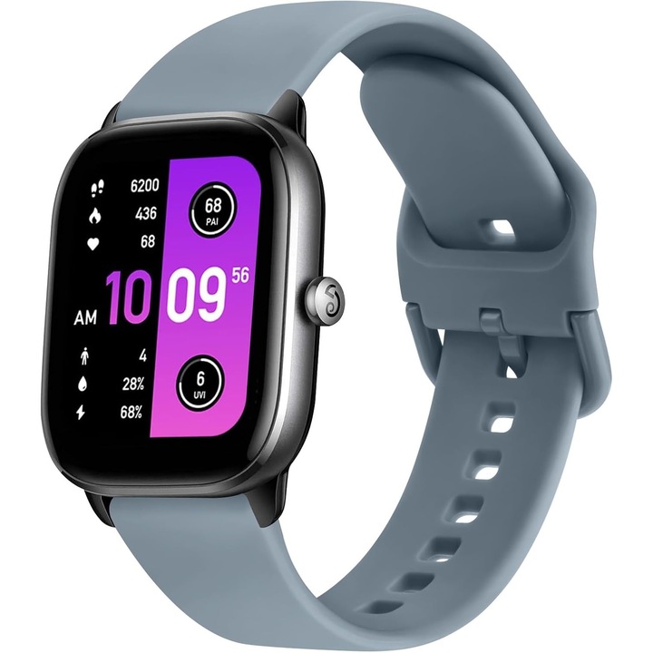 Óraszíj Amazfit GTS 2/3/4 Mini szilikonból, 20 mm, acél, kék