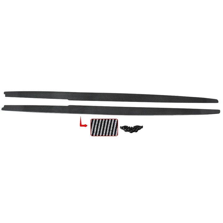 Splitter lateral pentru bara de protectie, carbon look, 2 piese, montare usoara, pentru BMW 5 Series E60 E61 (2004-2010), M5 E60 (2006-2010)