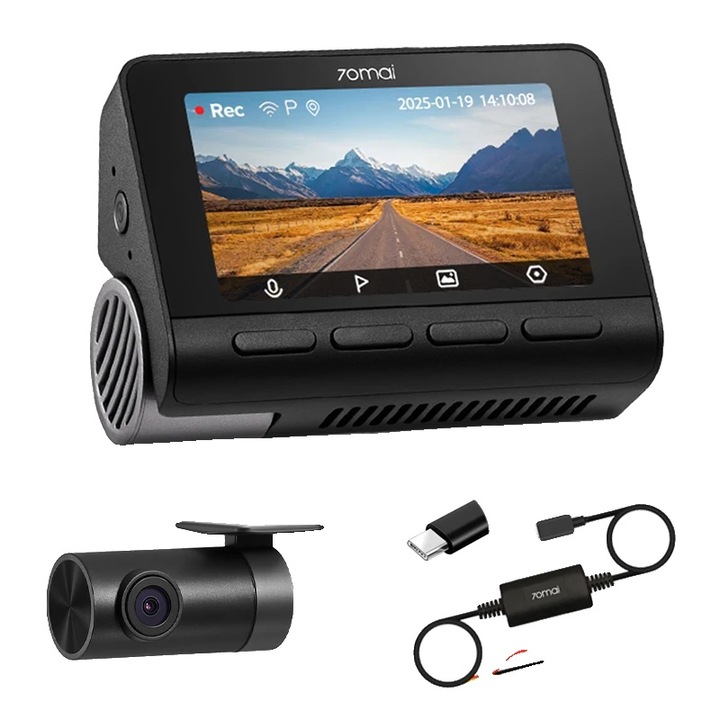 Camera auto DVR A800SE, inregistrare 4K, viziune nocturna, 64GB TF Card