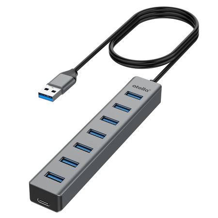Hub USB 3.0 Con Morsetto Da 4 Porte (USB-C X1 + USB-A X3), 5 Gbps, In Lega Di Alluminio, Cavo 150 Cm, Plug-and-play