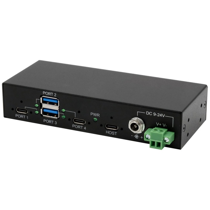 Kit Hub 4 portos USB 3.2 Gen 2 Ex-11295Hms, DIN sínre és falra szerelhető VL822 lapkakészlettel