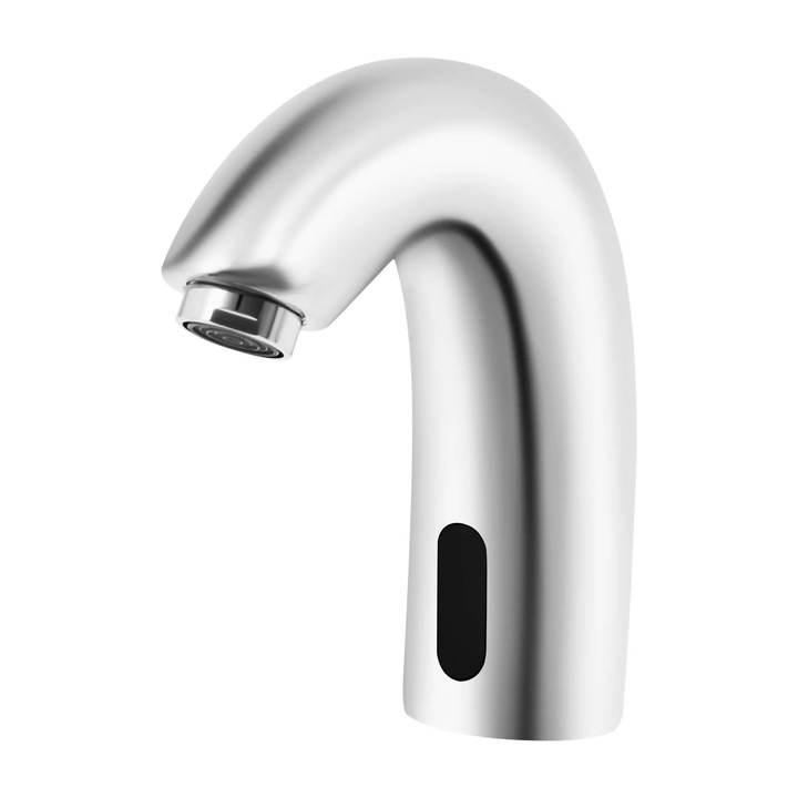 Baterie automata pentru lavoar, Senzor infrarosu, G1/2 (DN15) filet, Doar apa rece, Montaj pe blat, Alama, Distanta de detectie 1 m