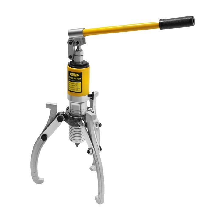 Extractor hidraulic pentru roti, 15T forta de ridicare, aplicatii versatile, argintiu