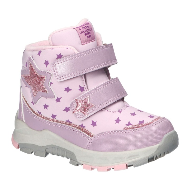 Ghete de iarna Copii, American Club, Es200, Ajustabile cu Velcro, Izolati cu fleece, Roz