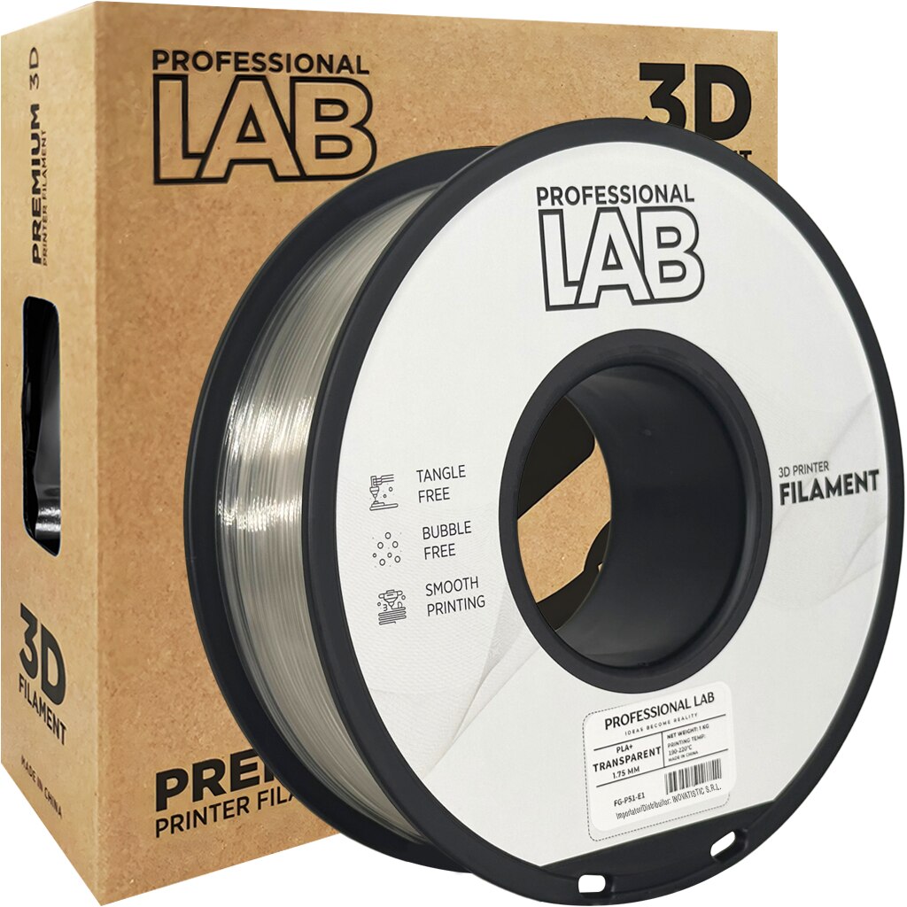 Rola filament, PLA Plus Translucid, 1kg, Professional Lab PLA+ ...