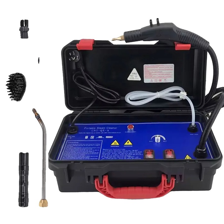 Aparat de curatat cu abur, design portabil, performanta cu presiune inalta, albastru, 220V