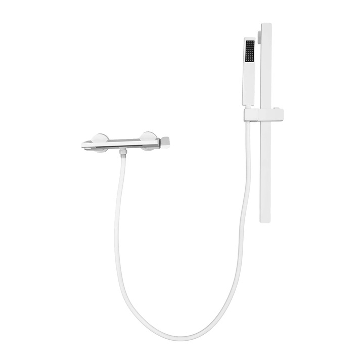 Baterie sanitara, apa curgatoare, control temperatura ajustabil, alb, 24.9x9.4cm