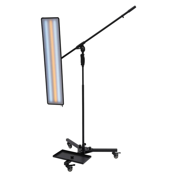 LED лампа PDR за изправяне без боядисване, светещ панел/рефлектор, 10 W, 360° регулируема въртяща се стойка, желязо, черна