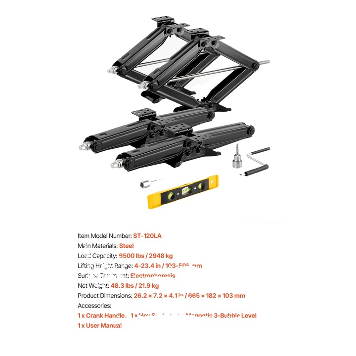 Elevatoare si echipamente de ridicat, Jacks pentru RV, ajustabile, 6500lbs, 10x60cm