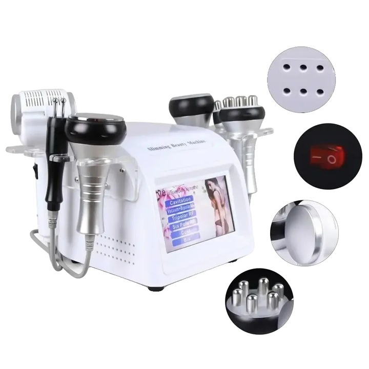 Ултразвукова кавитация, 6 в 1, бял, 38x35x25см