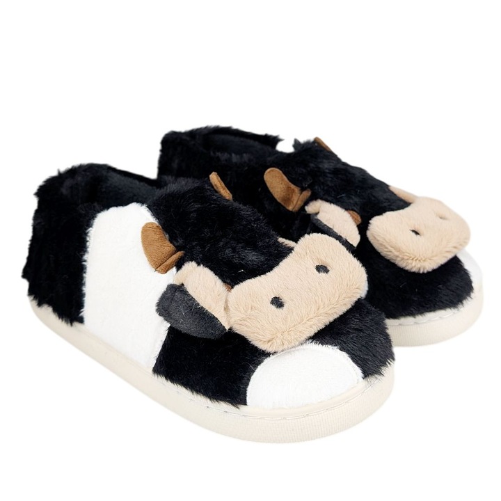 Papuci de casa Permani, alb/negru, casual, sintetic, Alb/Negru, 41