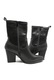 Ghete dama ciocate Anna Viotti cu toc inalt, negre, din piele naturala GOR29802, Negru