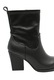 Ghete dama ciocate Anna Viotti cu toc inalt, negre, din piele naturala GOR29802, Negru