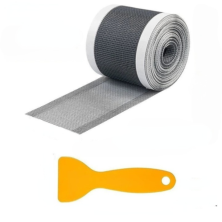 Filtru de scurgere pentru podea, 7cmx500cm, gri, set cu racleta