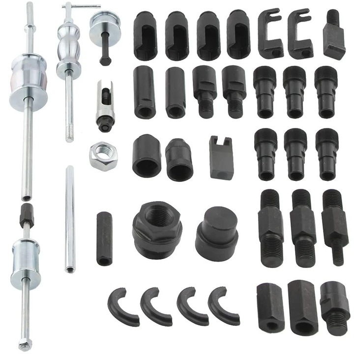 Set de unelte pentru extragerea injectoarelor diesel, 6 adaptoare, otel carbon