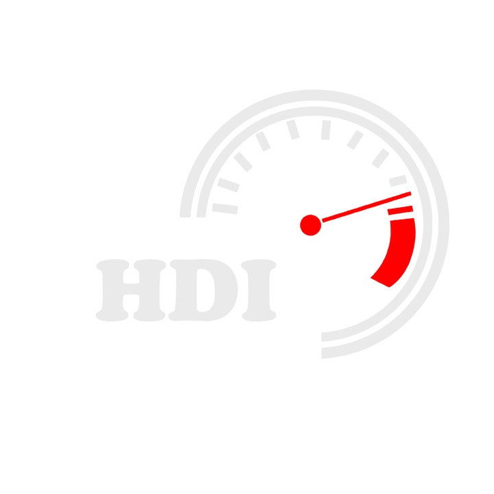 Sticker auto moto decorativ, tuning, rezistent la apa si UV, turometru HDI, 20cm, alb