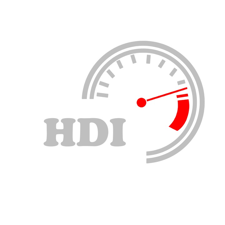 Sticker auto moto decorativ, tuning, rezistent la apa si UV, turometru HDI, 20cm, gri