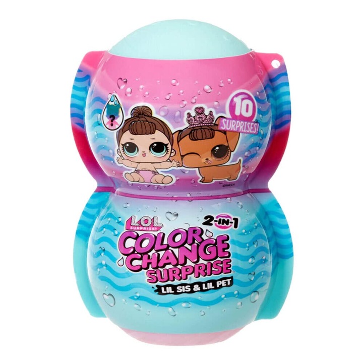 Lol Surprise! 0-035051-58076-8 Асортимент Кукли 2 в 1 Аз и Моята Сестра + Малък Домашен Любимец с Промяна на Цвета - 2 Кукли с 15 Изненади - Мода, Аксесоари и Промяна на Цвета - Колекционерски - Подарък за Деца на 4 Години и Нагоре