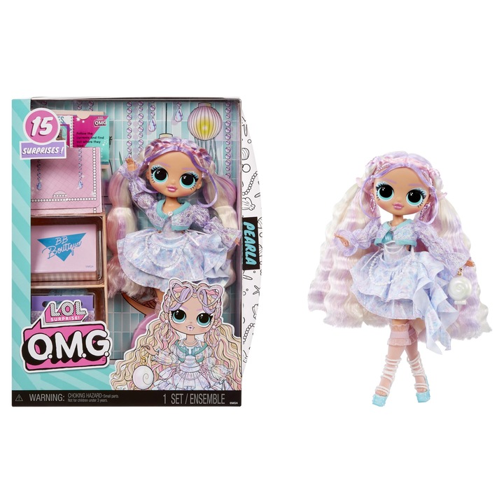Lol Surprise! Модна Кукла Omg Pearla с 15 Изненади - Кукла с Облекло и Аксесоари в Стил Русалка - За Деца Над 4 Години