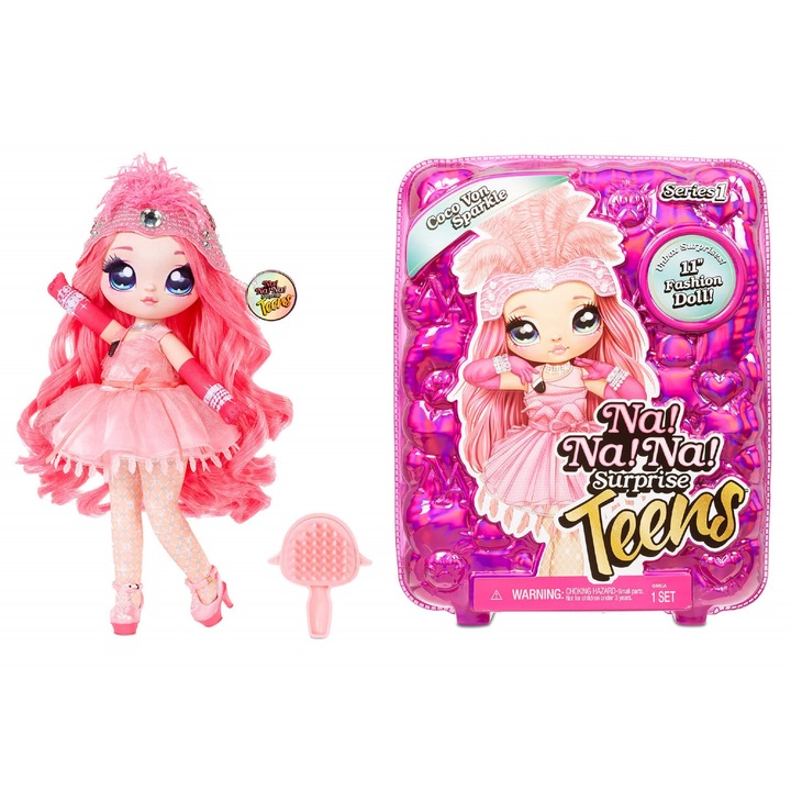 Papusa Na! Na! Na! Surprise, Coco Van Sparkle, mare, moale, lux, 30cm