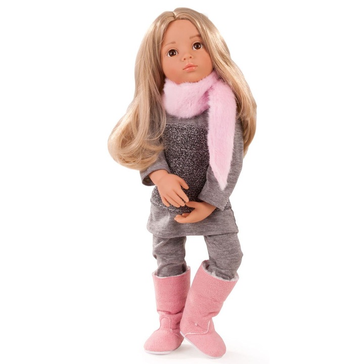 Păpușă Gotz Happy Kidz Emily, 50 cm, păr blond, ochi căprui - Set 6 piese