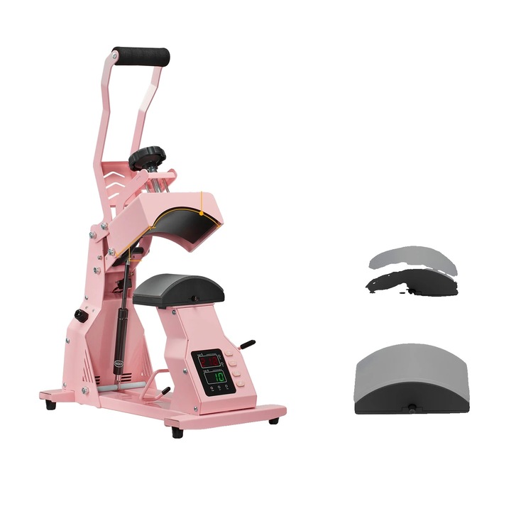 Термопринтер 2в1, регулируем контрол на температурата, двоен дисплей, розов, компактни размери