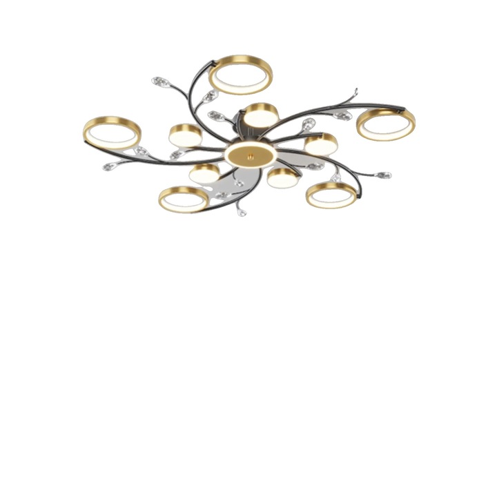 Полилей с 10 светлини, елегантен дизайн, димируем с приложение и дистанционно управление, 100x100x25см