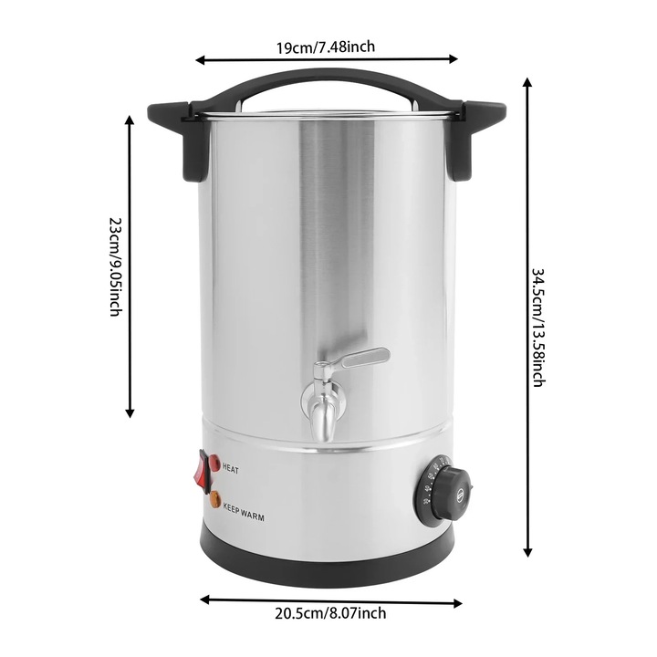 Topitor de ceara, 1.76 galoane, 1800W, argintiu