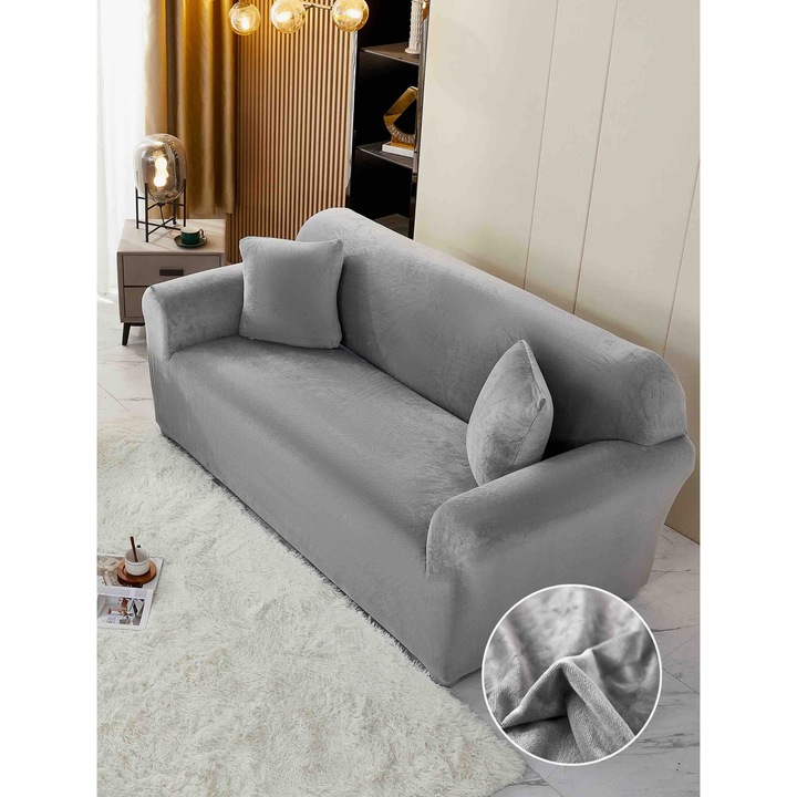 Husa elastica din catifea pentru canapea XL 230-280 cm cu brate, MHR-2000