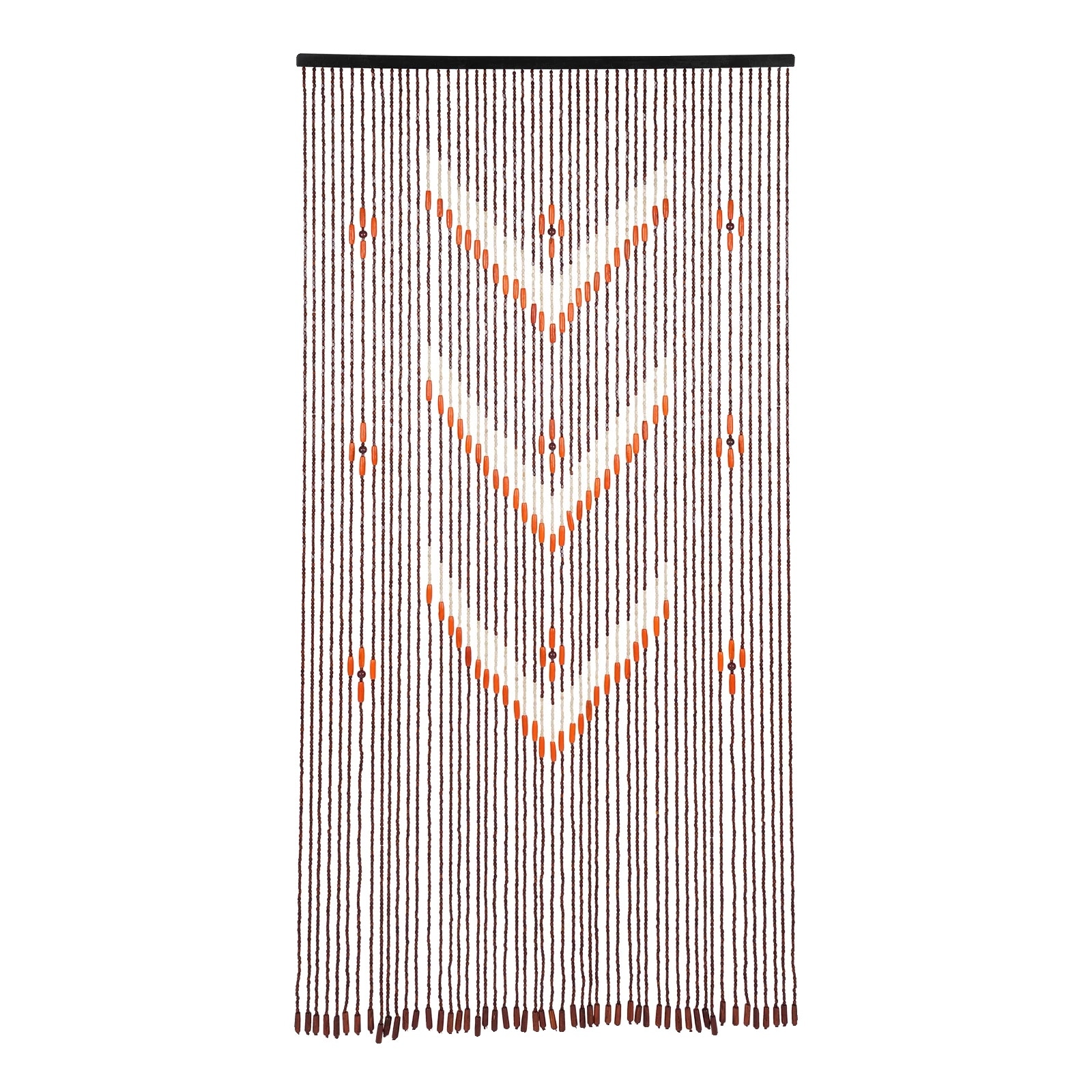 Perdea din bambus cu margele, design boho, montare usoara, culoare cafea,  74.8x35.43in - eMAG.ro