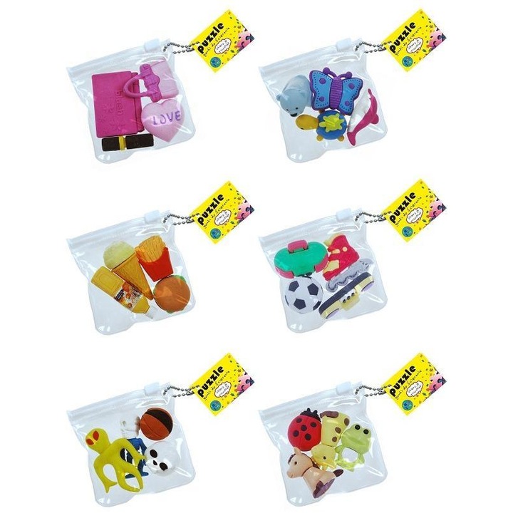 Гуми за изтриване пъзел, Stnux, комплект 4 броя, микс цветове