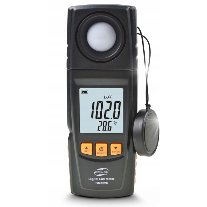 Луксомер Benetech GM 1020, 1-200000 Lux, с осветен дисплей, пълен комплект