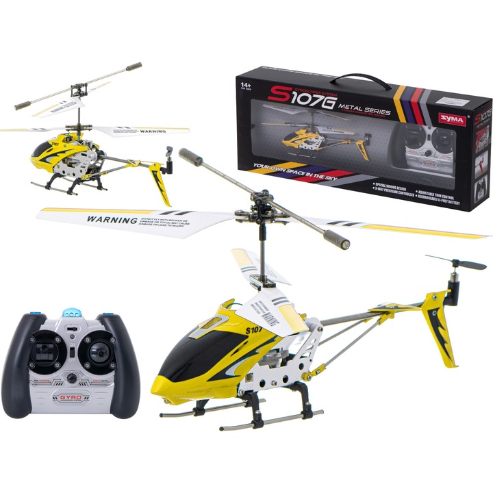 Helikopter RC Artemis S107G, alumínium, GYRO stabilizáló rendszer, 22x3,8x9,8cm, komplett készlet