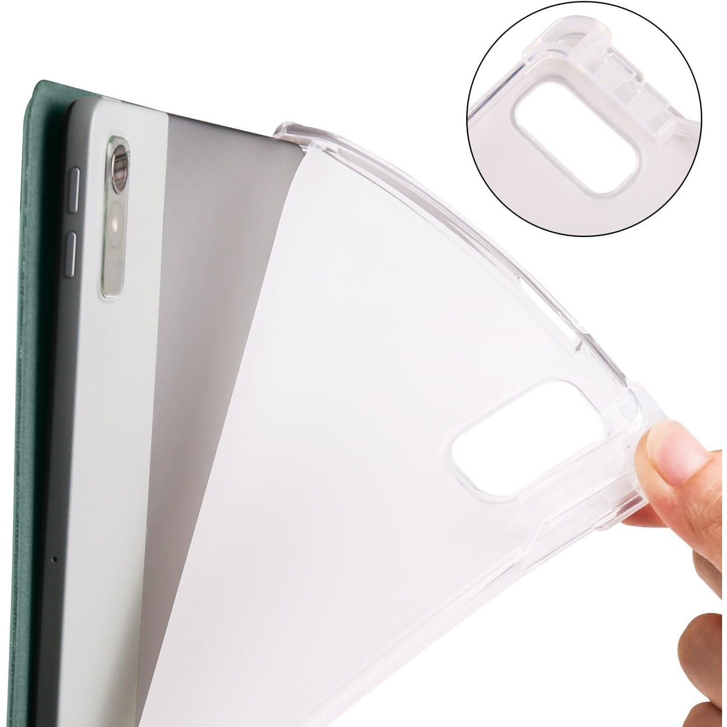 Husa premium Sigloo pentru Lenovo Tab M10 Plus, suport Smart Pen, Verde Pin, 10.6"