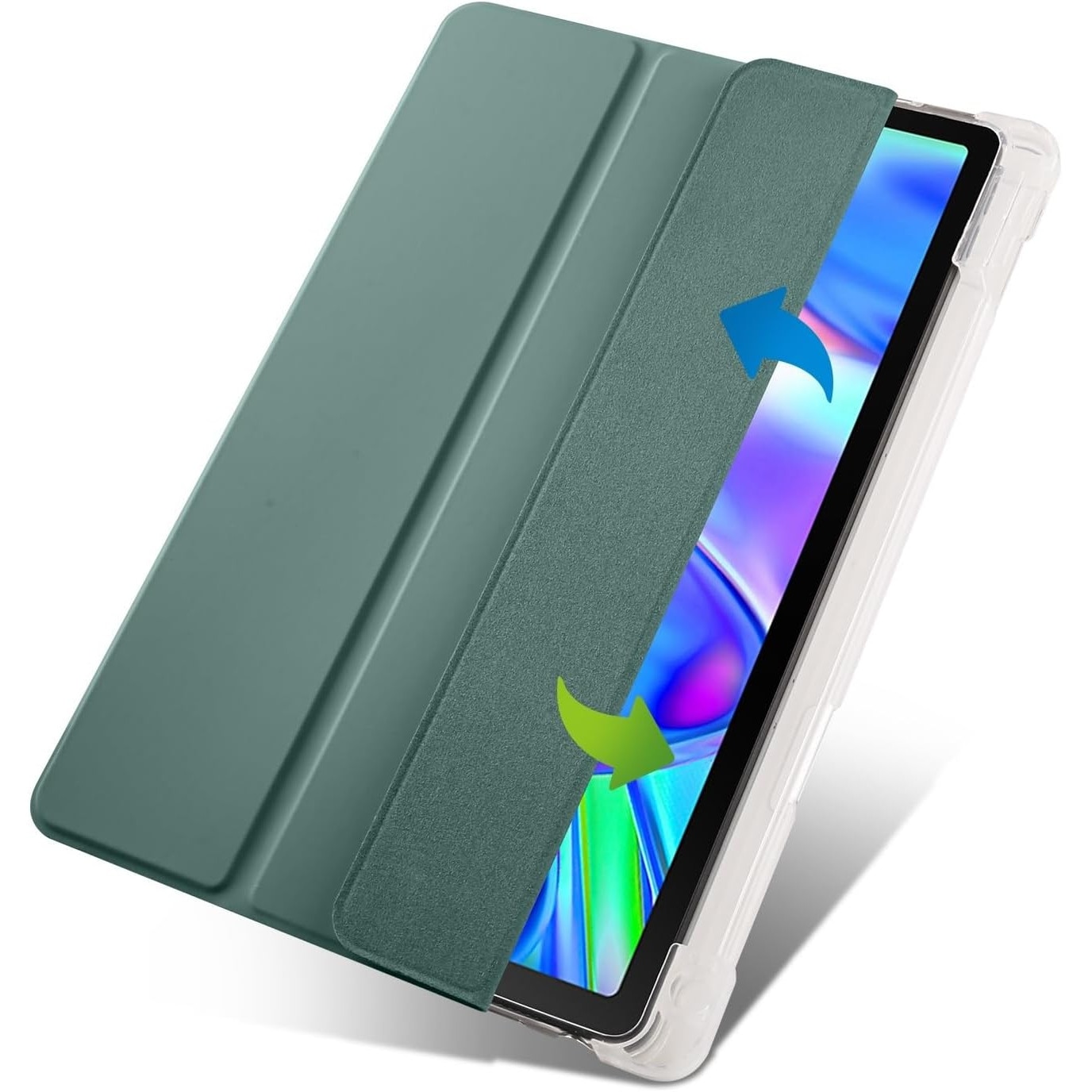 Husa premium Sigloo pentru Lenovo Tab M10 Plus, suport Smart Pen, Verde Pin, 10.6"