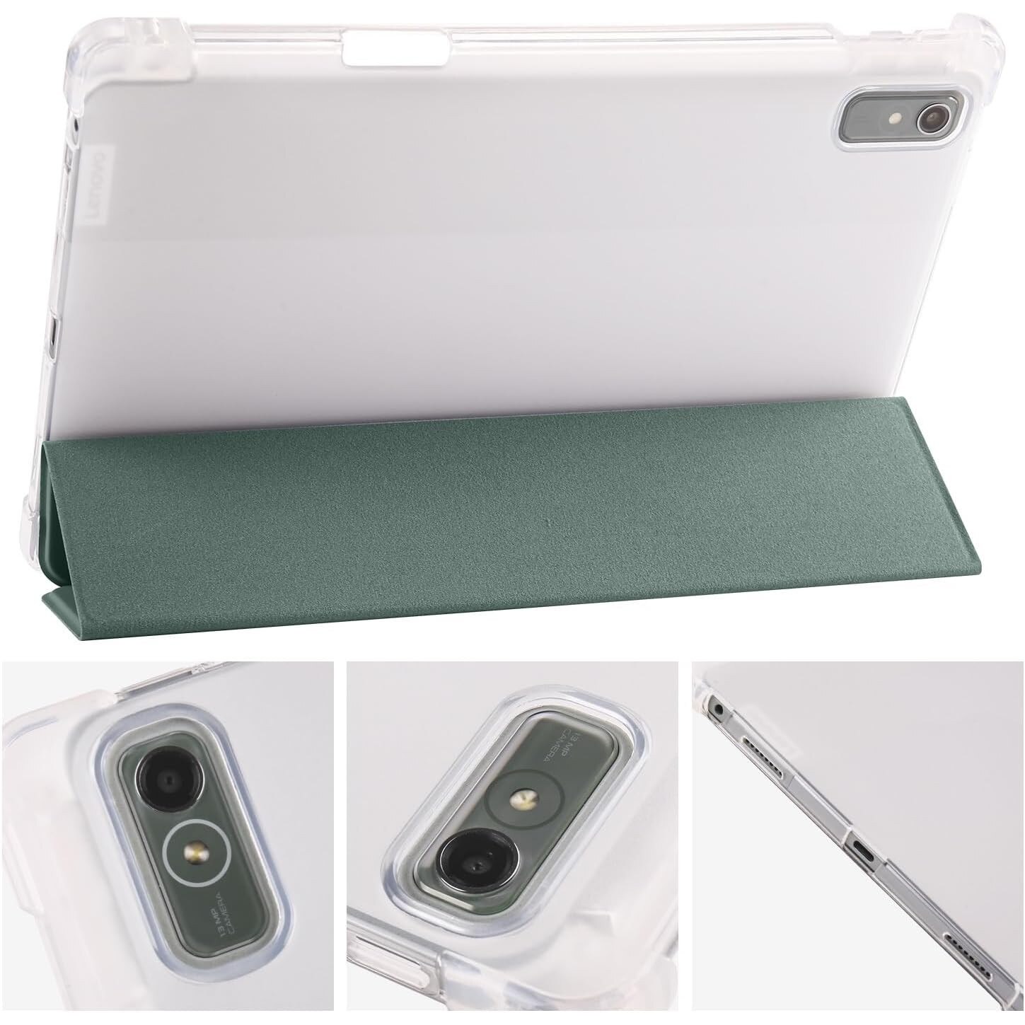 Husa premium Sigloo pentru Lenovo Tab M10 Plus, suport Smart Pen, Verde Pin, 10.6"