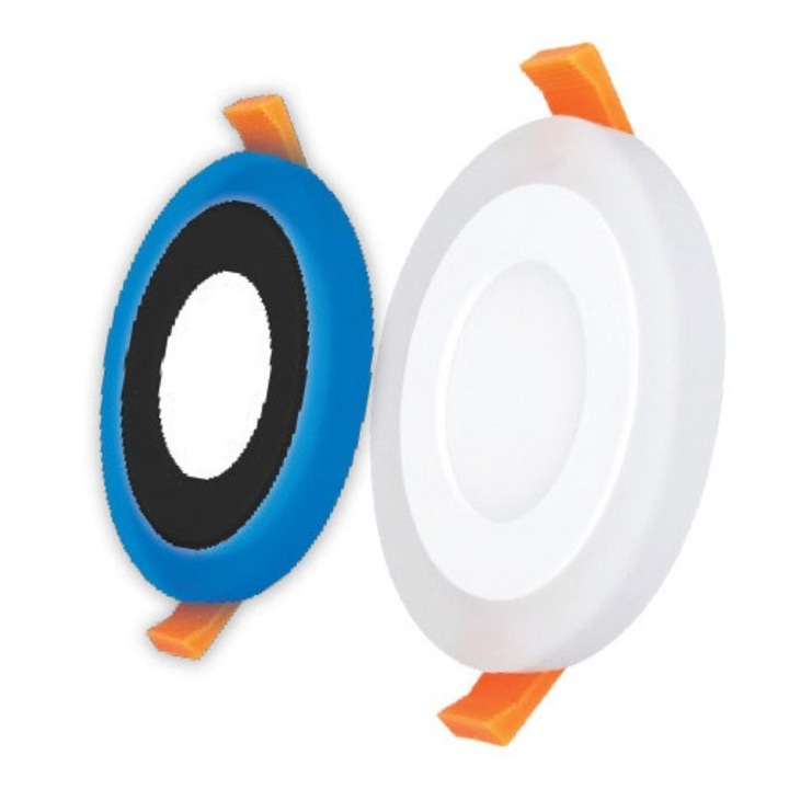 Panou Led Rotund Culoare Dubla 18+3W, Lumina Albastra 6500K, Klaus KE35804 (20)