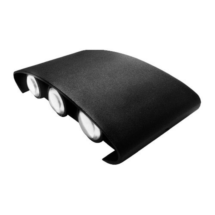 Led Lampa De Perete Negru Ip54 6X1W 3000K Alu. 137*70*42Mm, Klaus KE46422 (60)