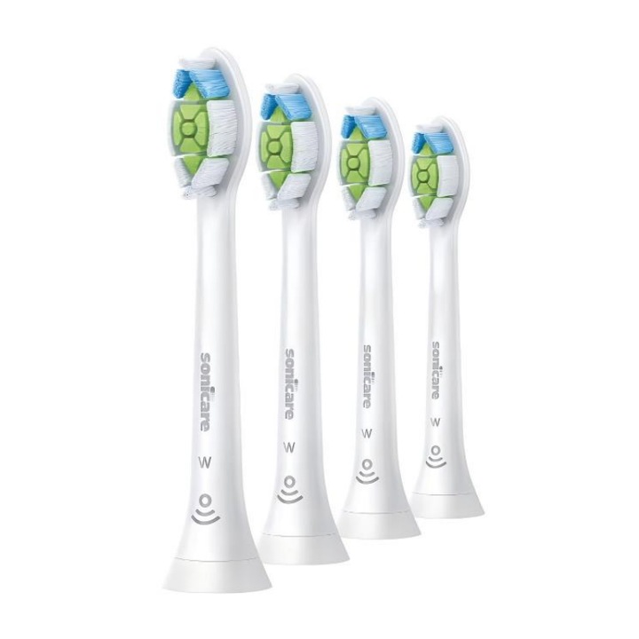 4 darabos elektromos fogkefe-cserefejezet készlet, Philips Sonicare W2 Optimal White HX6064/87 típushoz, fehér