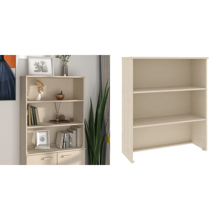 Raft sup. comoda „HAMAR” maro miere 85x35x100 cm lemn masiv pin