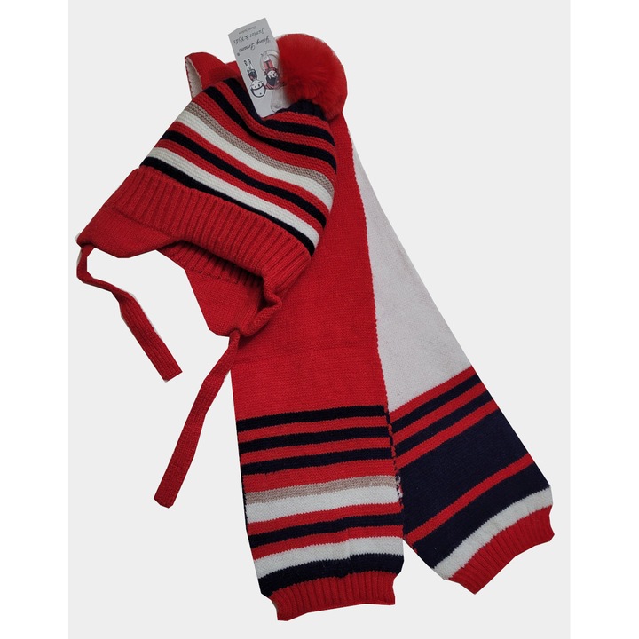 Set Caciula+ Fular Fetita, YD171-04, 1-4 Ani