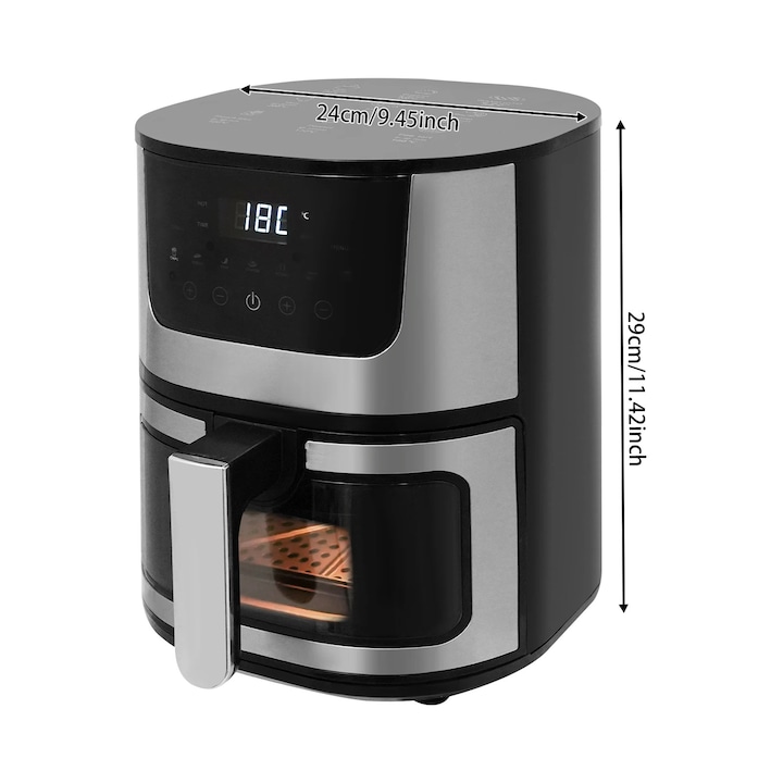 Friteuza fara ulei Zelmer ZAF3500, 1400W, capacitate 3.5l, Timer, 200°C, Negru