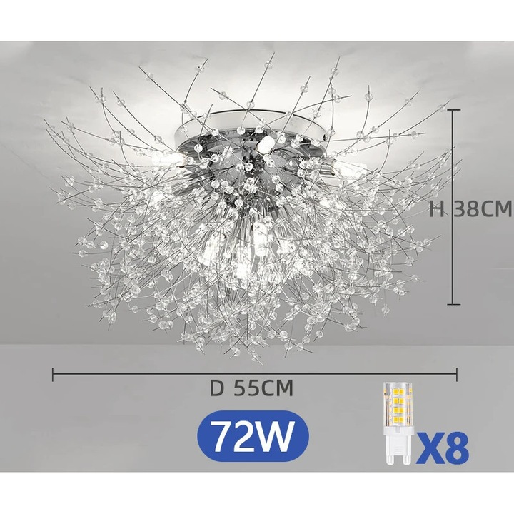 Candelabru modern, Iluminare reglabila, Argintiu