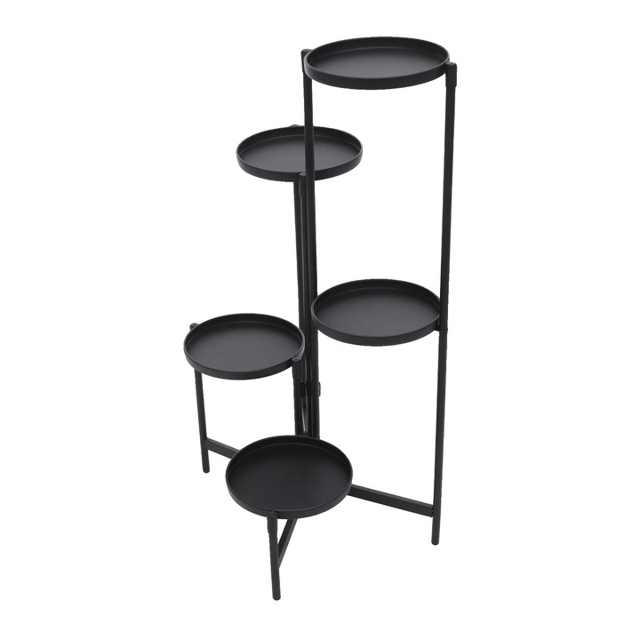 Suport pentru plante, 5 niveluri, capacitate mare, negru, dimensiuni 7.76x7.76in