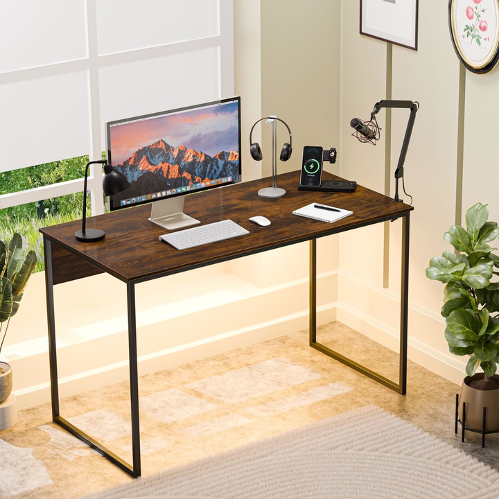 Бюро Doctor Shield EAZY, 120 x 60 x 75 CM, Метална Рамка - Рустик Кафяво