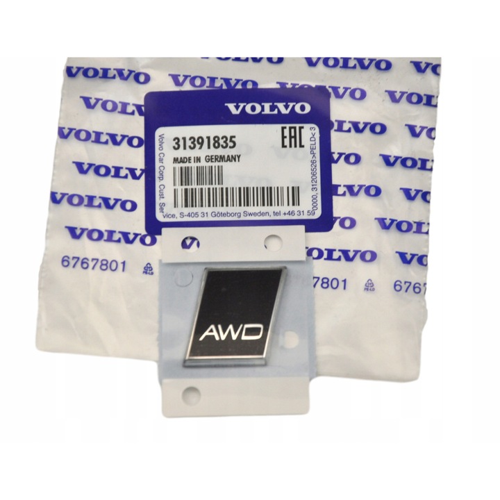 Eredeti AWD embléma a hátsó csomagtérajtóhoz Volvo S80, V70, XC70, 31391835