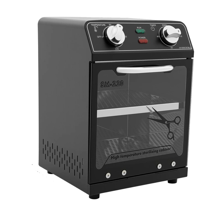 Sterilizator, 600 W, negru, capacitate 8 L