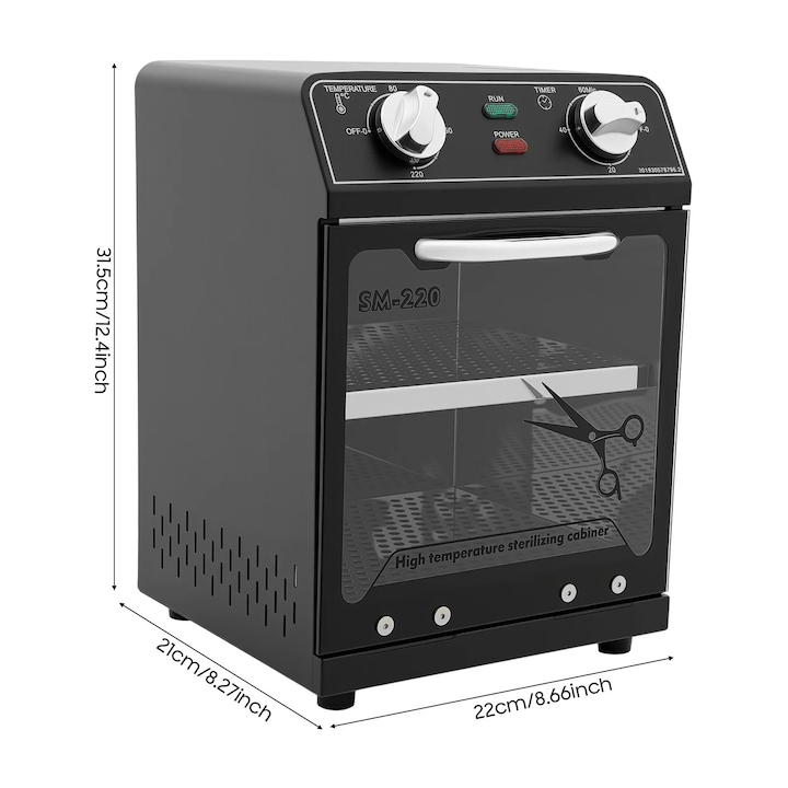 Sterilizator, 600W, capacitate 8L, design freestanding, 0-220°C, setare timp 0-60 minute